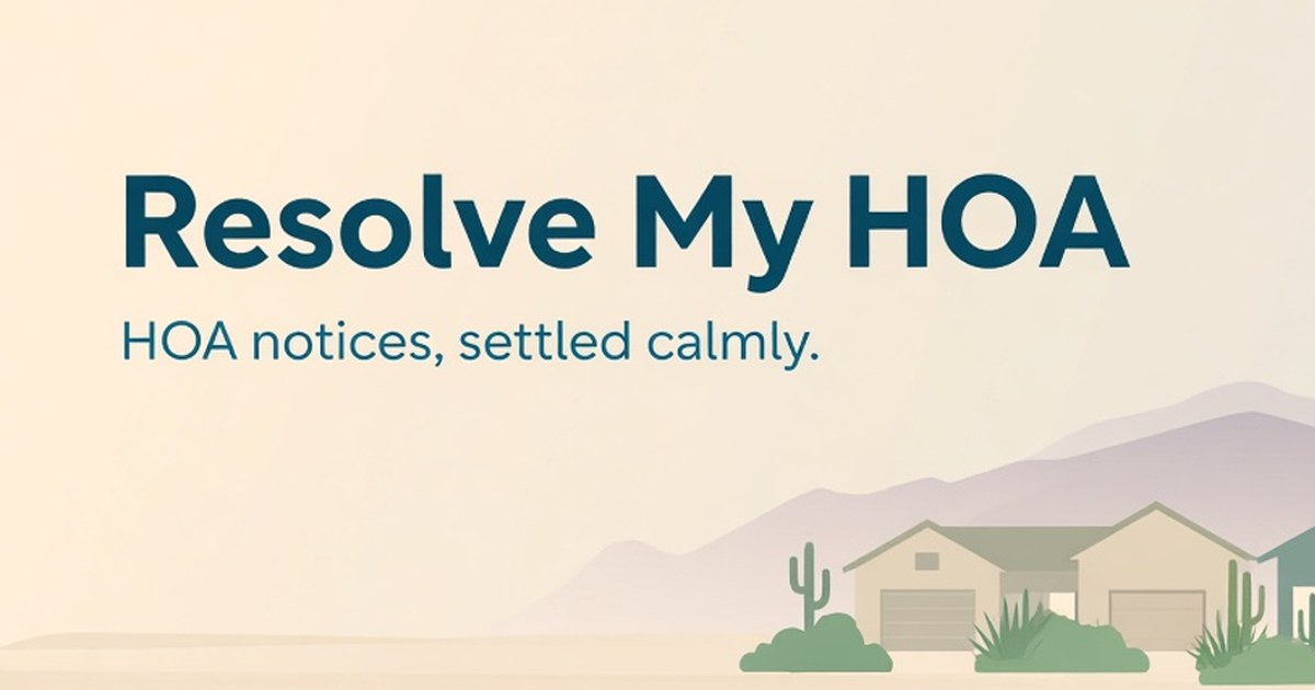 Resolve My HOA — HOA notices, settled calmly